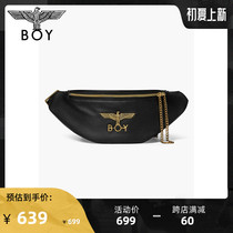 BOYLONDON PURSE STRINGS FOR MEN AND WOMEN 22 SPRING SUMMER NEW PINT METAL EAGLES LOGO CHAIN SLOPED SATCHEL N85007