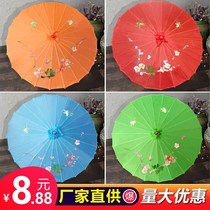 Hanfu Stage Flower Umbrella Big Flower Show Props Umbrella Small Seedlings Song Children Ancient Oil Paper Umbrella Classical Water Bamboo Girl Flowers