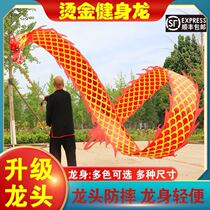 Square Dance Dragon Color Band Fitness Colorful Silk Middle Aged Hand Dance Dragon Solid Tap Telescopic Bronzing Dragon Thrower Dragon Ribbon