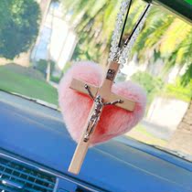 Cross Car Pendant Solid Wood Vapor Load Accessories Decoration Creative Po Ping Safety Personality Crafts Fine Hanging Rope Fashion