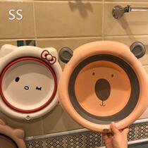 SS foldable washbasin cute teenage girl student dormitory with portable large number plastic basin Caton styling