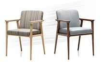 White wax wood single leisure chair Nordic minimalist solid wood dining chair home living room modern log chair combined cloth art