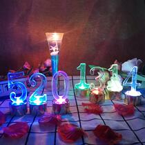 Digital electronic candle LED electronic light color lamp gold and silver base candlelight dinner romantic birthday props