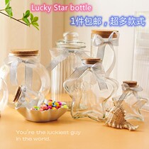 Glass bottle Wishing Bottle Glass Stars Bottle bouquet Color Child pentagram Folded Paper Canned 520 Luminous Pendant