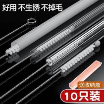 Small brush straw cup brush suit with straw brushed milk bottle cleaning brush slim cleaning straw with coarse lengthened brush