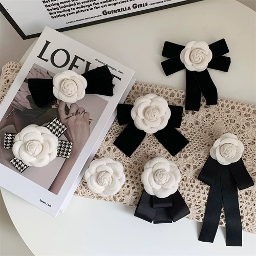 Горный чай на лацкан, брошь, галстук с бантиком, ретро булавка, галстук-бабочка, в стиле Шанель, популярно в интернете, изысканный стиль