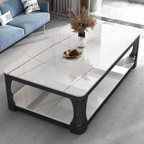 Tea few households with living room minimally modern small household tempered glass pattern marble rectangular tea table