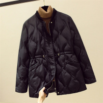 Brand discount womens counter retreat tail goods long cotton-padded clothes women winter foreign air waist down down cotton coat