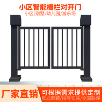 Electric advertising swing gate community pedestrian passage gate supports face recognition card swiping infrared induction fence