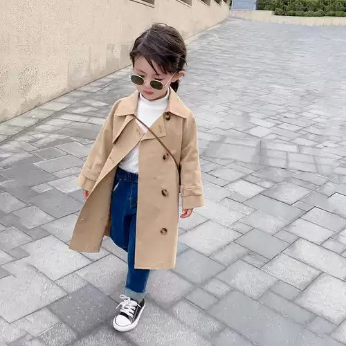 2023 New Boutique Autumn Fashion Kids Girl Long nch Coats To