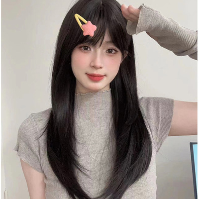 taobao agent Shu Duowi Women's Net Red Daily LOLITA Lien Bangs JK round face Japanese white inner buckle full head wig