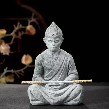 石像 石仏 禅意黒悟空置物 茶室 装飾品 事務室 机面 書立 室内外景観 工芸品 悟空摆件石头-悟空摆件石头促销价格、悟空摆件石头品牌- 淘宝