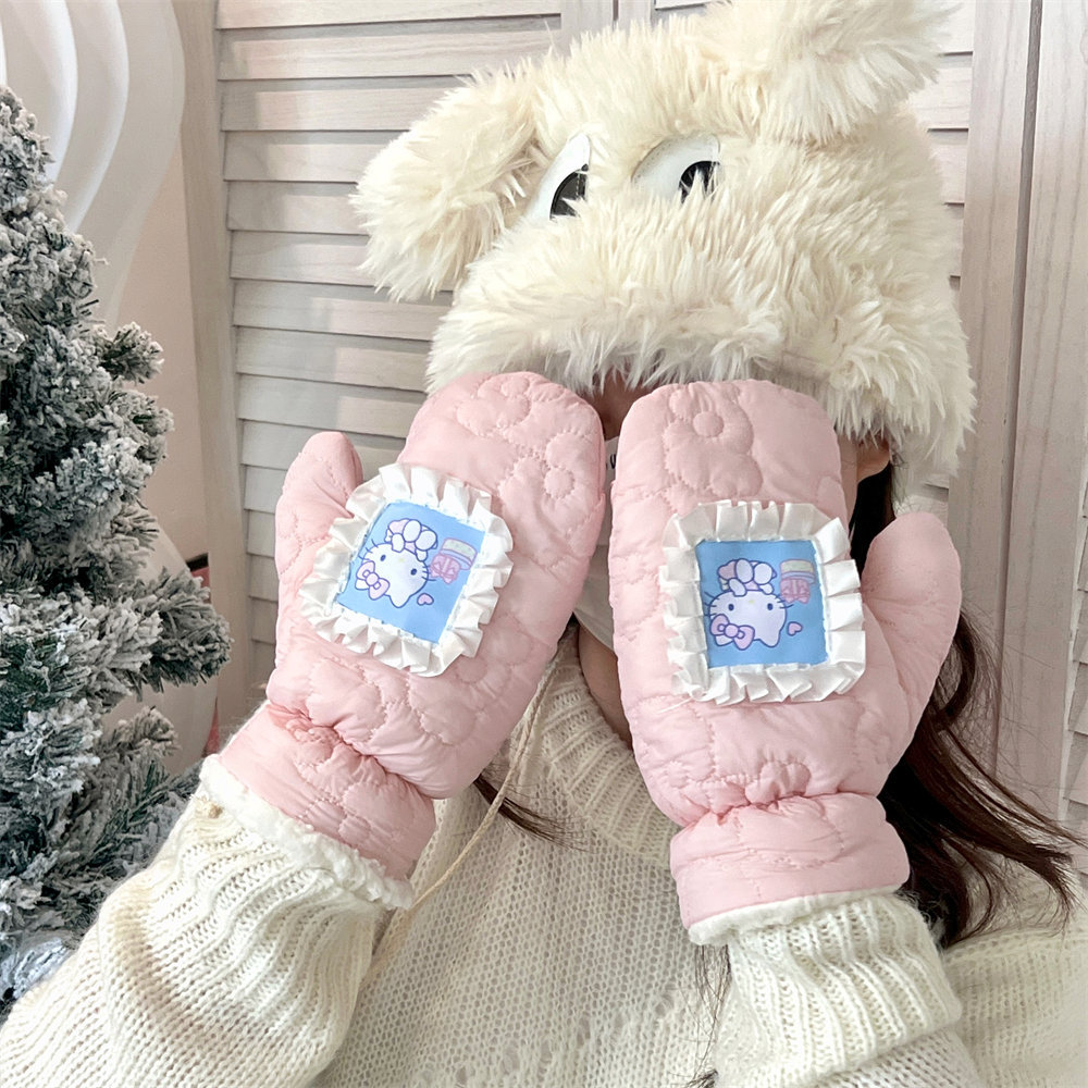 手袋漫画の厚いホルターネックスキー綿手袋は、外出時に冬に暖かく、寒さを保ちます。