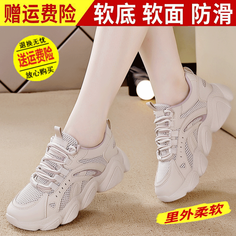 Brand Dad's Shoes for Women 2023 New Winter Mesh Breathable Lightweight Soft Sole Casual Shoes Versatile Sports Women's Shoes Autumn