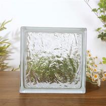 European standard imported transparent opaque ice crystal pattern hollow glass brick background wall partition wall square crystal brick screen