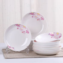 Ceramic plate household set 3-10 pieces of creative fruit plate dish dish dish Jingdezhen tableware can be Microwave