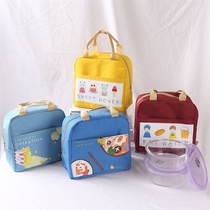 Insulation bag hand-carrying bento bag handbag female mommy bag lunch box bag Oxford cloth student with rice bag thickened aluminum foil