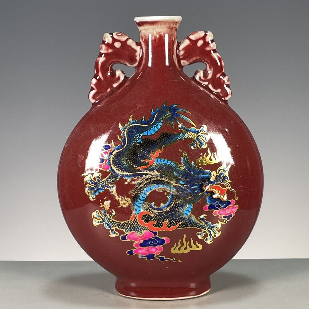 乾隆黄釉蒔絵開窓粉彩鶴抱月甁 花瓶 景徳鎮 陶磁器 装飾品 工芸品美術