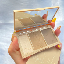 novo Three-color high-gloss contouring plate Glitter powder Face fine flash brightening matte dual-purpose shadow Nose shadow Three-in-one body plate