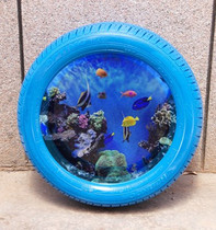 Fashion features special-shaped tires fish tank Creative Glass landscaping art tempered super white glass White round glass