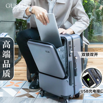 Gusto business boarding suitcase male side open computer trolley case Female aluminum frame suitcase universal wheel 20 inch 24