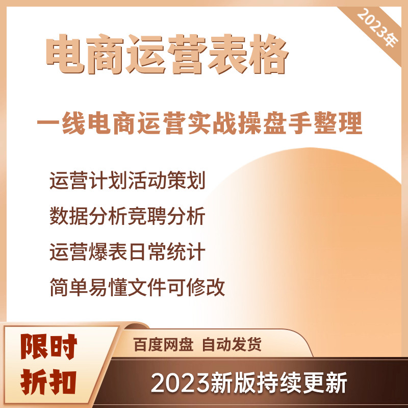 电商运营表格Excel模板25年升级版!全年计划+数据复盘一表搞定-独立站-淘宝好物网