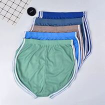 Underpants light blue new polyester cotton flat Arro comfortable summer large summer ultra thin thin air four-corners