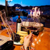 European-style large wine glass set home wine glasses 6 sets of goblet lead-free crystal glass decanter