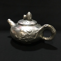 Hot selling antique antique antique old copper brass silver plated copper pot plum blossom Pot Kettle Teapot decorative ornaments