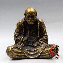Antique Miscellaneous antique bronze brass brass Dama ancestor Zen generation ancestor sitting meditation ornaments dedicated to the town house to exorcise evil