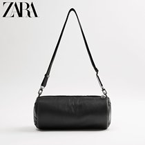 ZARA mens bag Black soft tubular shoulder messenger bag 13504820040