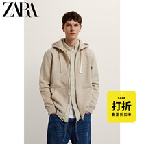 ZARA Discount season] Mens hooded zipper loose cardigan sweater hoodie 04161405723
