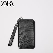 ZARA Spring New Pint Mens Bag Black Animal Print Fashion Casual Wallet 3977620040