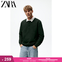 ZARA autumn new mens color-blocking long-sleeved POLO shirt 0526350 529