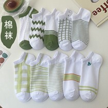 Summer thin Sox children Short socks Shallow Stomas 100 lap cute day series net red white boat socks Deodorant Cotton Socks