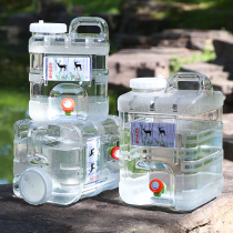 Bucket household water storage user with external tap pure transparent mineral spring water storage empty bucket box plastic food grade Square