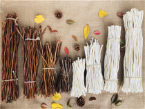 Kindergarten Mori Ring Chuang material handmade natural dry branches wooden sticks background decorative plate wall hanging ornaments