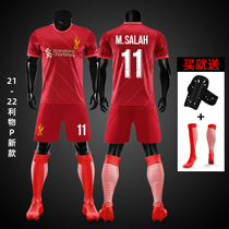 21-22 Liverpool 3 Fabinho 11 Salah home and away training team uniform football suit