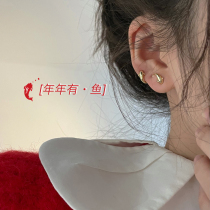 Earnail Woman Pure Silver Small Crowdsourced Design Sensation Earhole s925 Earrings New Asymmetrical Daily 2022 New Year Earrings