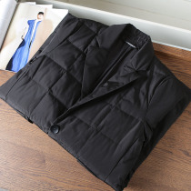 Welfare simple suit collar down jacket solid color medium and long lapel two buttons down suit duck down sweater jacket tide