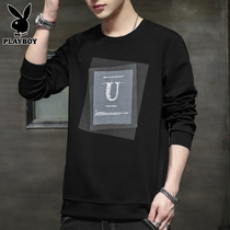 Playboy casual sweater mens spring and autumn black base top clothes Tide brand printed long-sleeved t-shirt mens clothing