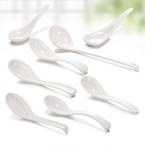 A5 Melamine large soup spoon commercial with hook spoon Spoon imitation porcelain restaurant tableware Plastic white small spoon spoon commercial