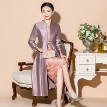 21 New noble wedding mother-in-law wedding wedding dress improved cheongsam dress autumn and winter two-piece set