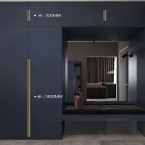 Sanskrit top modern minimalist wardrobe door extension handle long handle black gold invisible drawer cabinet long handle