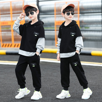 Boys spring clothing suit 2022 new CUHK Children boy Spring and autumn season Cavet Thickened Necropolis Korean version of the ocean