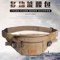Mens canvas running bag new outdoor sports construction work multi-function mobile phone bag crossbody shoulder chest bag