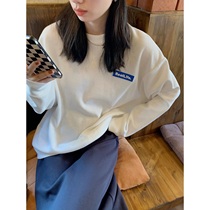 Suan Huafge Labeling Sweater Clothes Women Long Sleeve Solid Color Autumn Thin Joker Loose Slim Short Couple Top