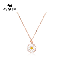 agatha little daisy series silver necklace simple female clavicle chain jewelry Niche light luxury accessories gift