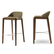 Light luxury bar chair Creative leather art bar chair Reception high chair Household island chair Nordic solid wood bar chair