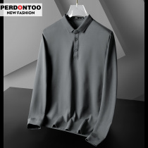 2021 Autumn New Polo shirt men long sleeve T-shirt business lapel casual top autumn solid color base shirt tide
